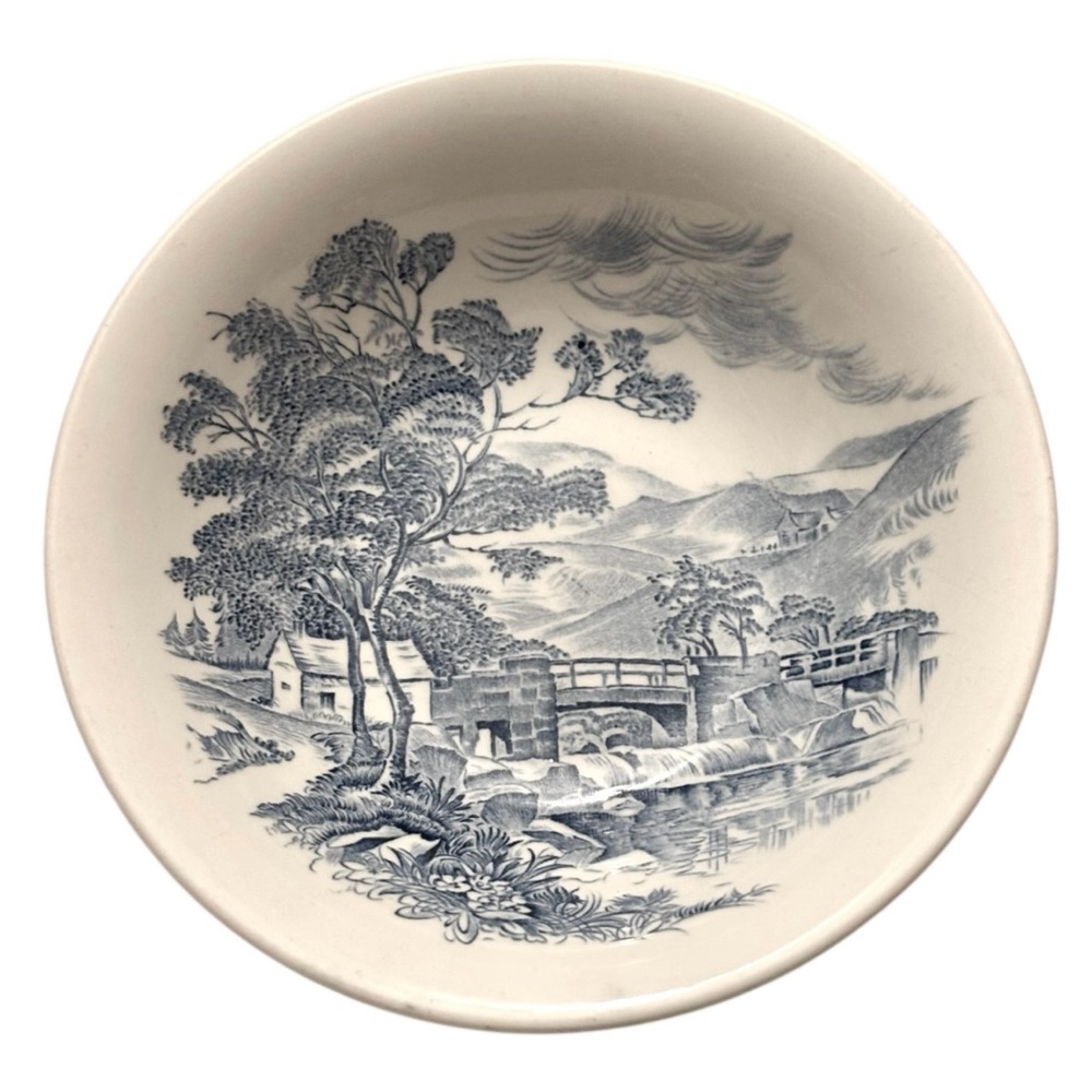 Blue White Countryside Wedgwood Dessert Bowl Ceramic